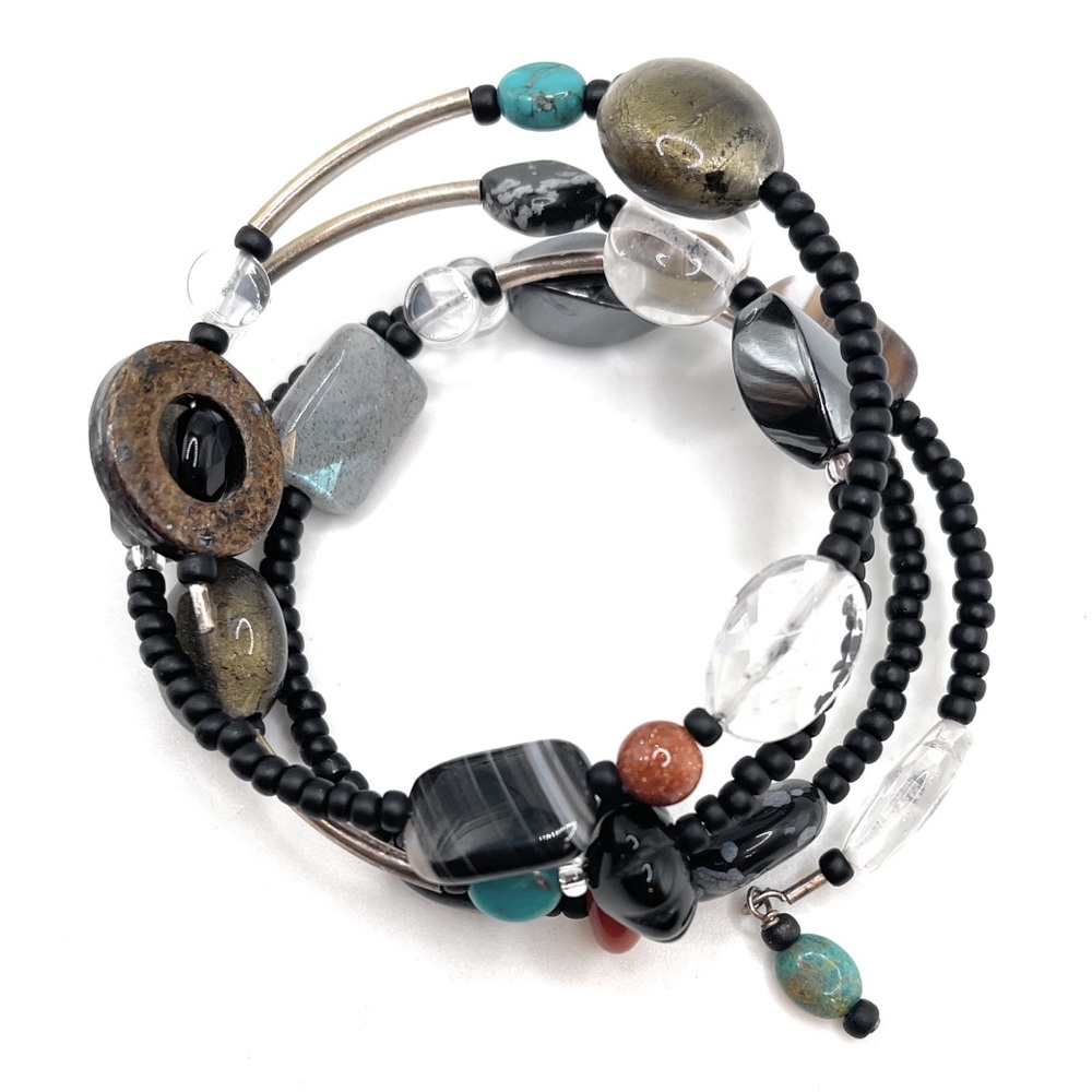 B2144 Retired Silpada Mixed Material Wrap Bracelet